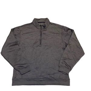 Pebble Beach Performance Gray Long Sleeved Quarter Zip Pullover Mens Sma…